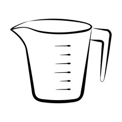 Black silhouette electricity liquid test measuring cup icon and vector illustration