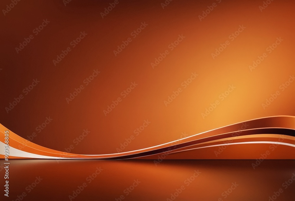 Poster abstract orange background with wavy lines