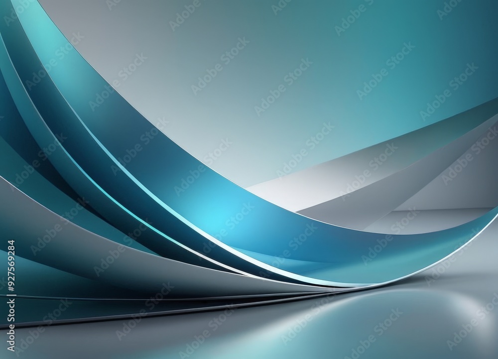 Poster abstract blue background with curved lines