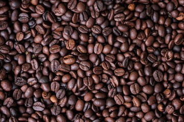 Roasted coffee beans for background