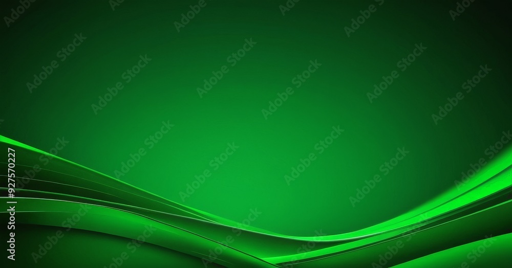 Poster green abstract background with smooth lines and waves