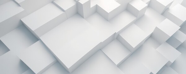 abstract 3d white cubes background