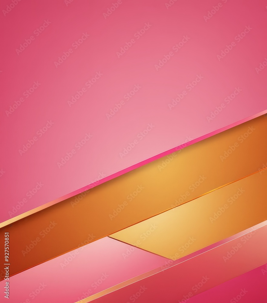 Poster pink and gold abstract background with diagonal pattern