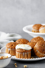 Homemade Carrot Muffins with Cream Cheese Frosting for every day