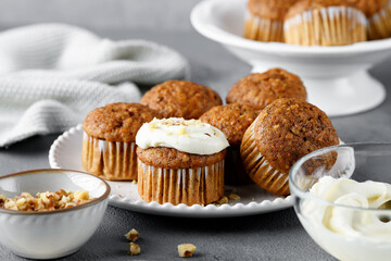Homemade Carrot Muffins with Cream Cheese Frosting for every day
