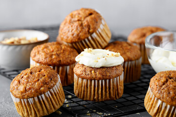 Homemade Carrot Muffins with Cream Cheese Frosting for every day