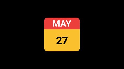 27 May Calendar icon Animation