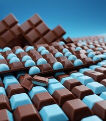 Obraz premium chocolate bars stacked on top each other