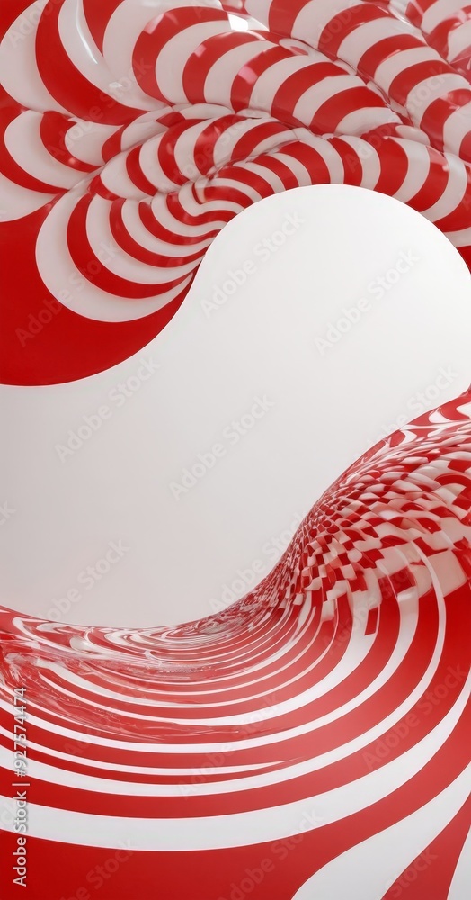 Aufkleber red and white abstract background with spiral pattern