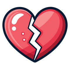 Broken Heart Icon for Emotional and Symbolic Designs