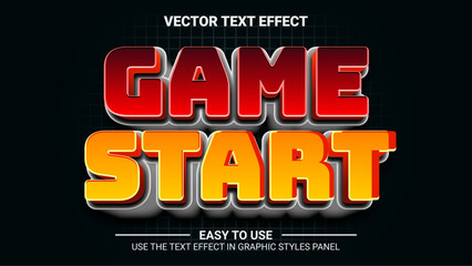 3d game start editable text effect