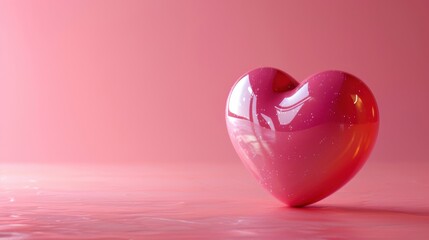 A 3D heart with a vivid pink background, representing a bold and modern symbol of love and affection