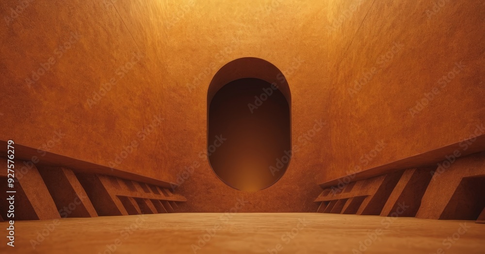 Poster tunnel in desert with light coming from the end