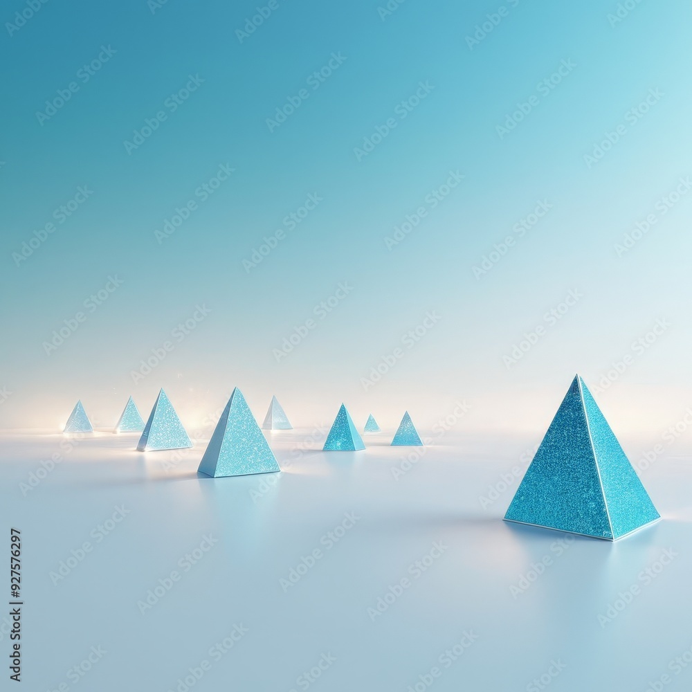 Aufkleber three pyramids in the middle white surface