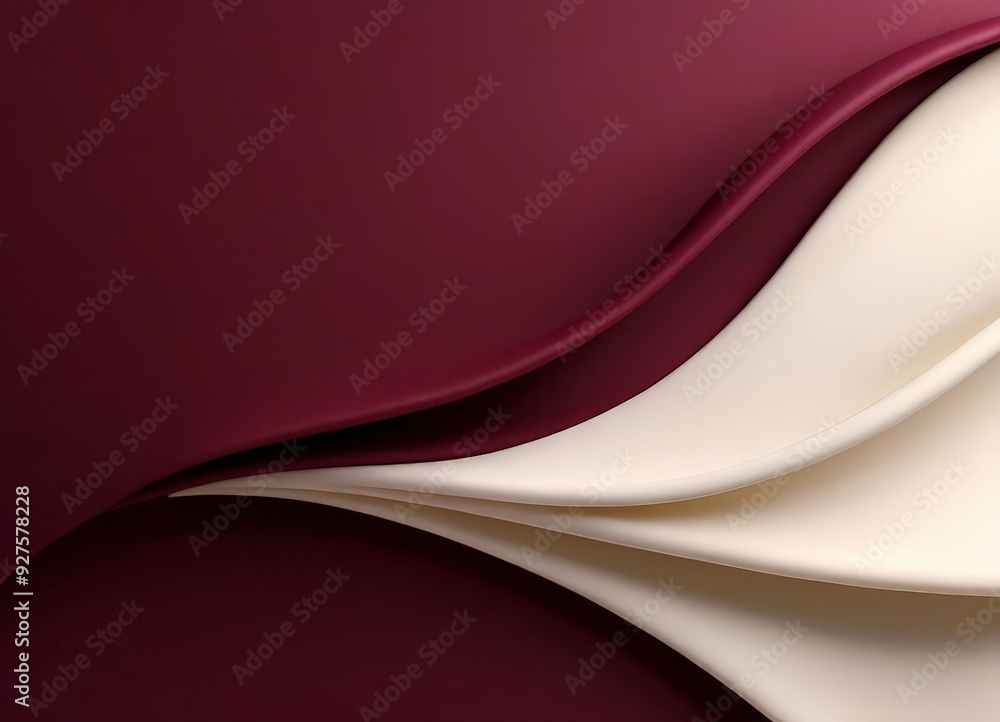 Poster white and maroon background with curved curve