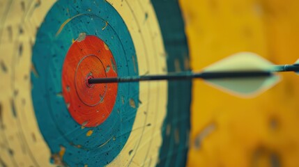 Target with concentric circles and an arrow in the bullseye