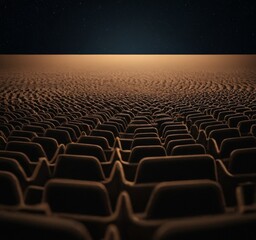 Obraz premium empty cinema theater with rows seats