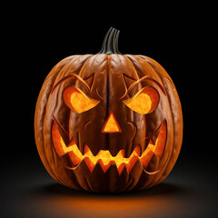 A Glowing Jack-O'-Lantern with a Mischievous Smile, Radiating Halloween Spirit