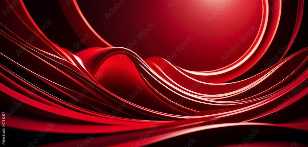Leinwandbilder red abstract background with curved curve