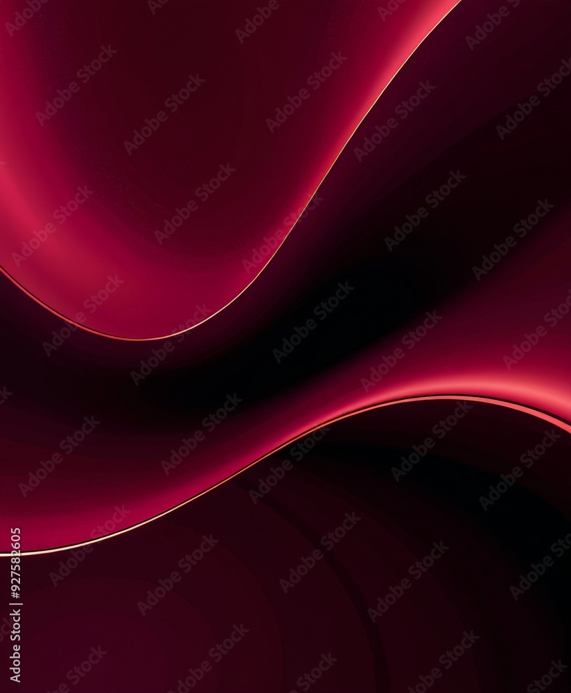 Poster red background with curved curve