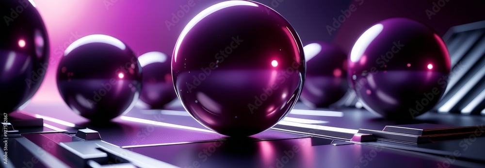 Poster computer keyboard with bunch shiny balls