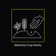 Maximize Crop Variety icon with Editable Stroke.