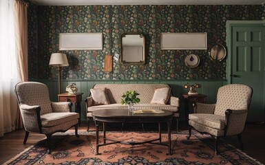 Vintage Living Room Background