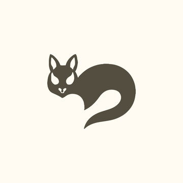 recommend clip art: illustration of minimalist outline of a sugar glider