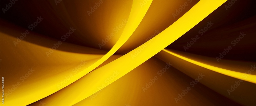 Poster yellow and black background with curved curve