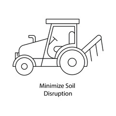 Minimize Soil Disruption icon with Editable Stroke.