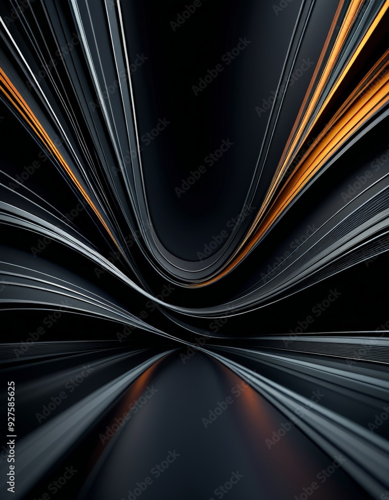 Poster black and orange abstract background with lines