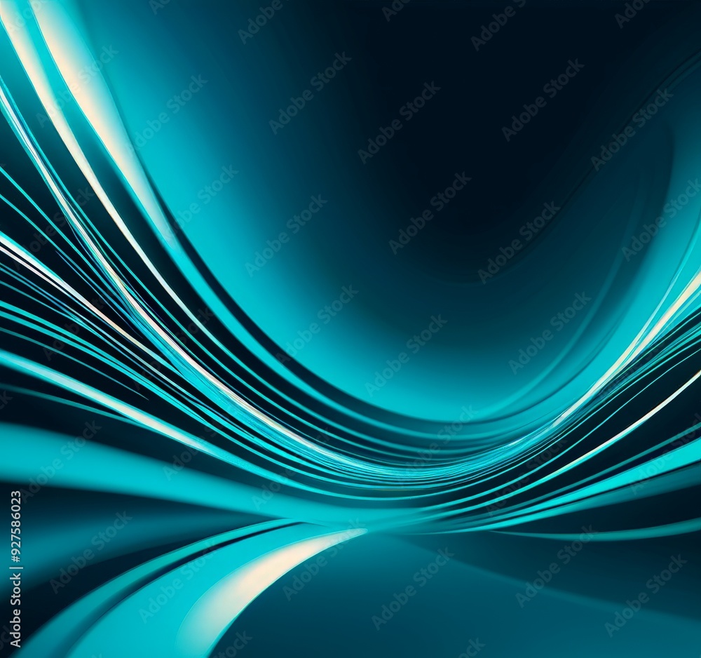 Poster blue background with wavy pattern