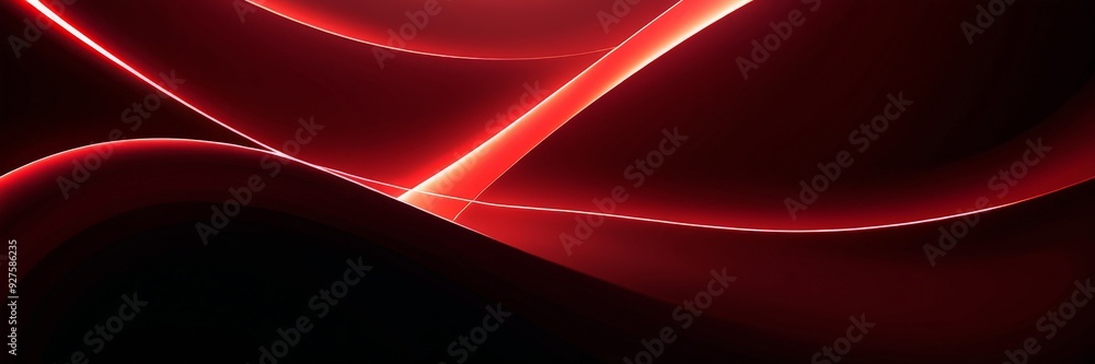 Aufkleber red abstract background with curved curve