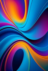 Fototapeta premium colorful abstract background with blue and orange swirl