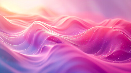 Soft waves of pink and lavender fabric flow gently under soft lighting at sunset