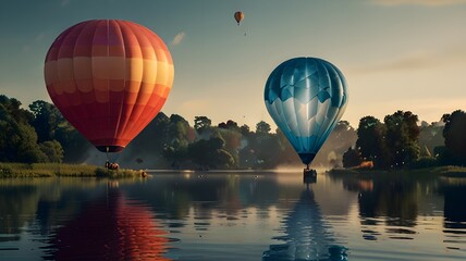 Fototapeta premium Bubbles in a whimsical hot air ballonn