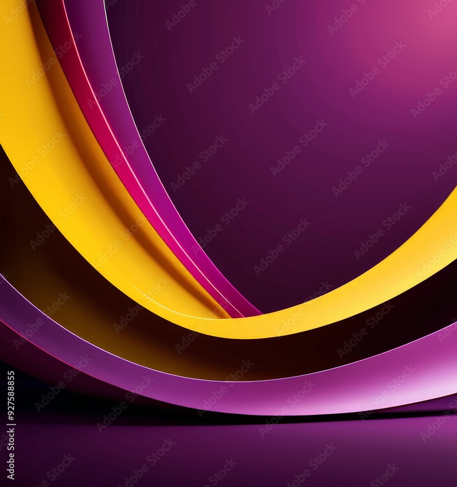 Aufkleber purple and yellow abstract background with curved curve