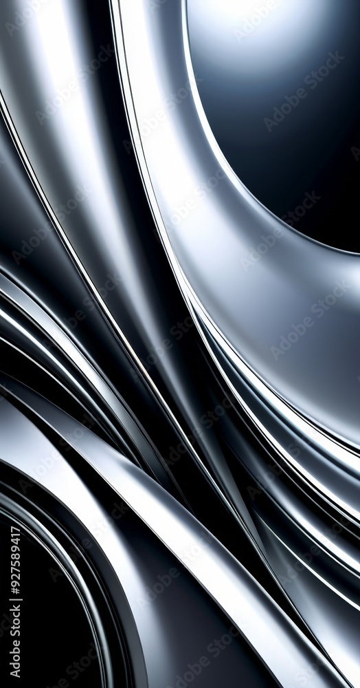 Poster black and white background with circular design