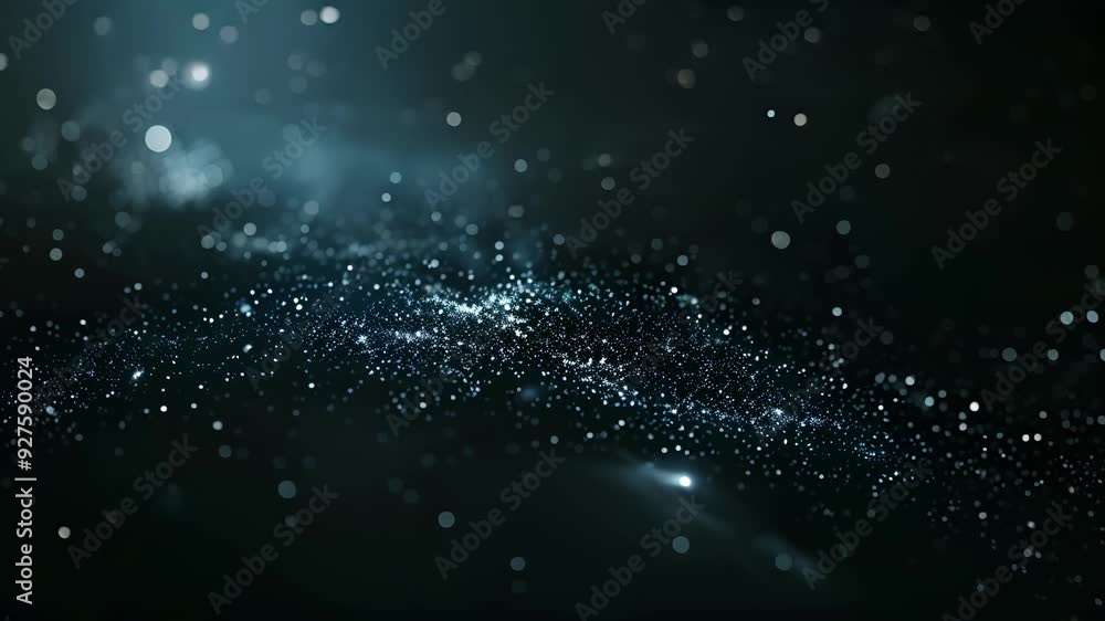 Poster a minimalist representation of the cosmic background with a sp tering of tiny dots against a dark vo