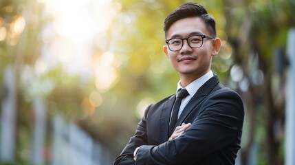 Confident Young Businessman in Suit