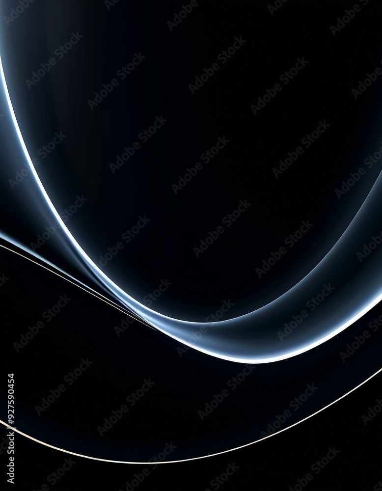Poster black background with curved curve