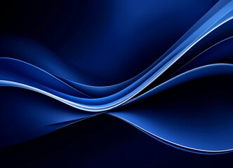 Fototapeta premium blue wave on black background