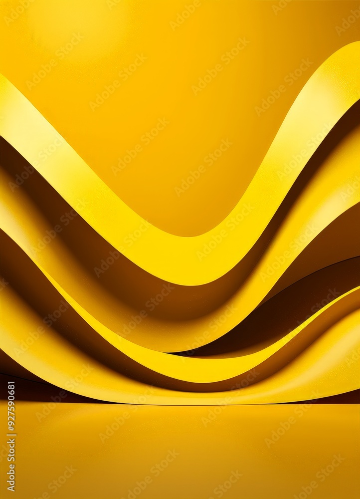 Poster yellow background with wavy pattern