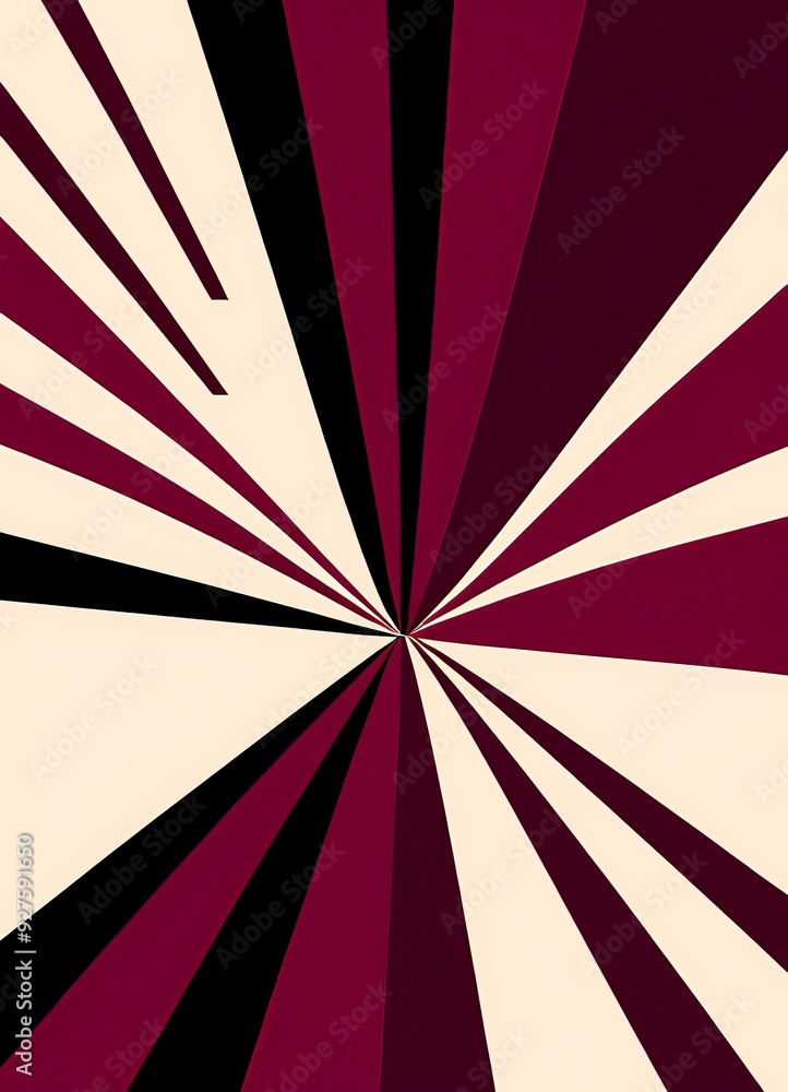 Poster red and white background with black pattern