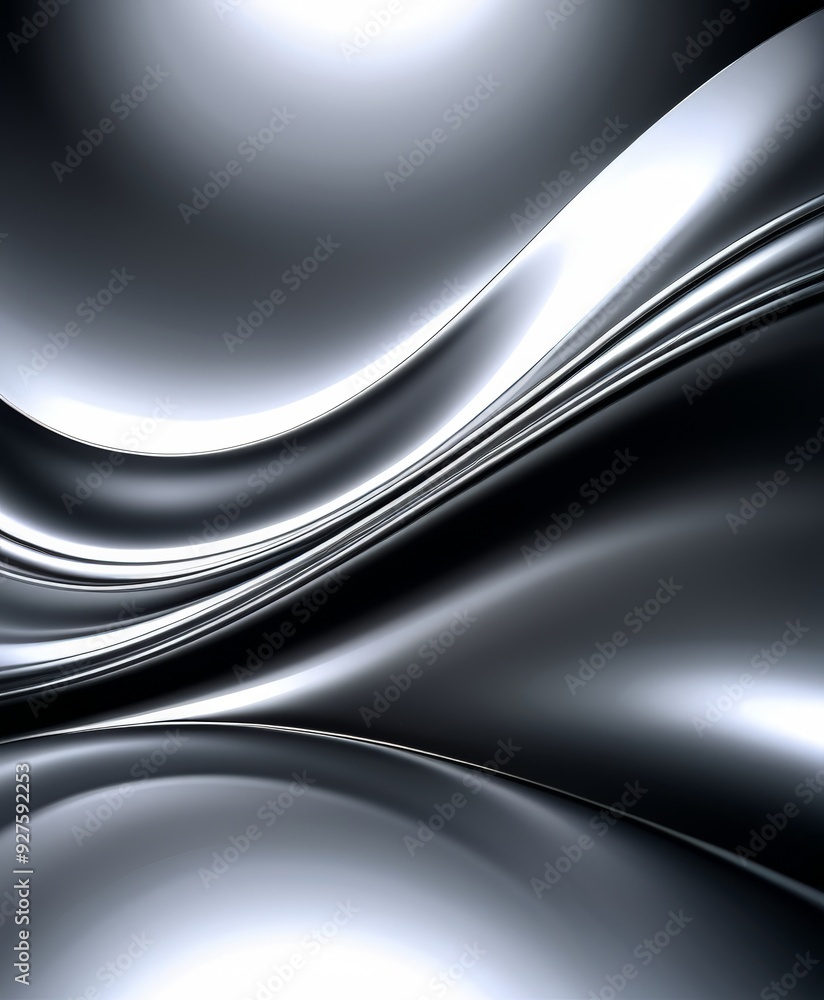 Poster black and white background with wave pattern