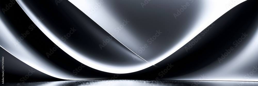 Poster black and white background with curved curve