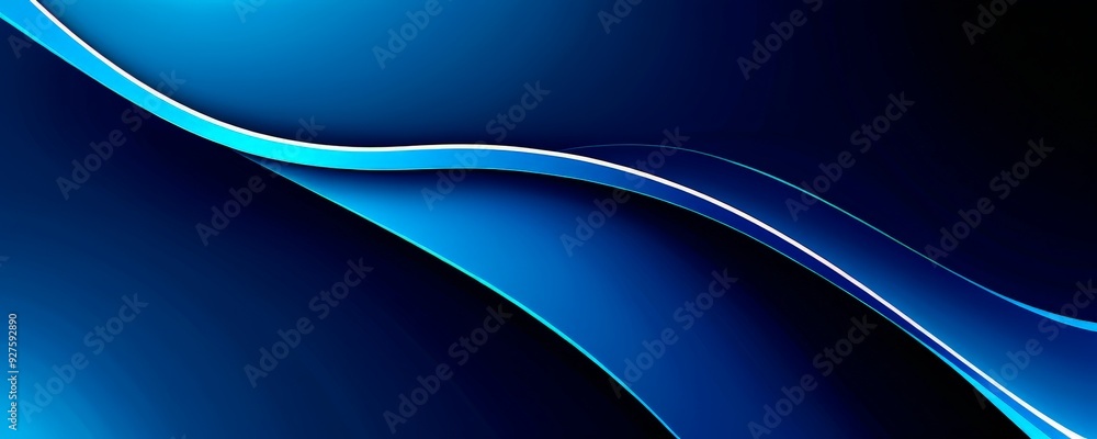 Poster blue abstract background with curved curve
