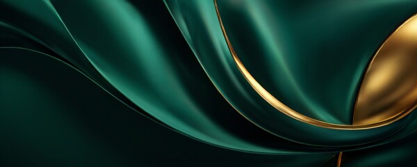 Obraz premium green and gold background with curved curve