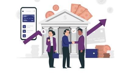 Financial banking industry concept video