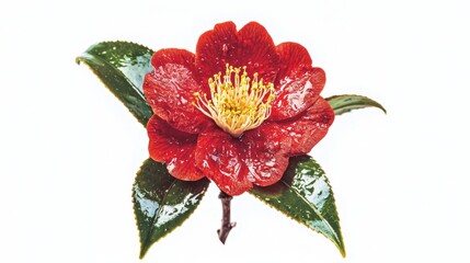 A high-resolution image of a rare Middlemist's Red (Camellia) flower